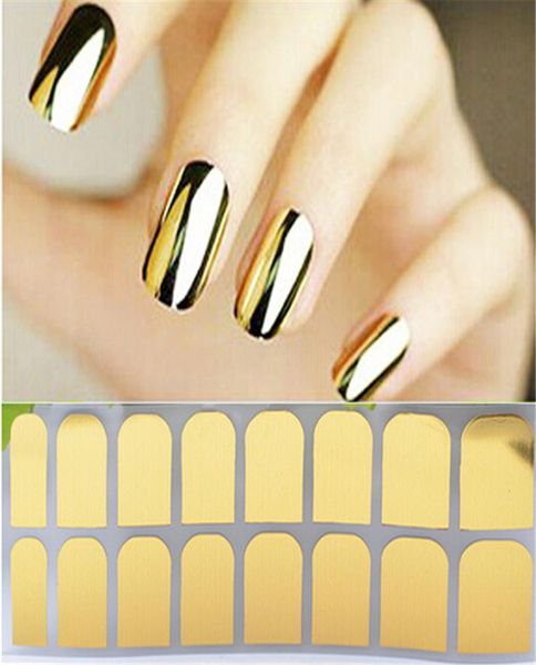

nail art polish metallic gold foil sticker decal patch wraps tips full nail tips decoration9272598, Black