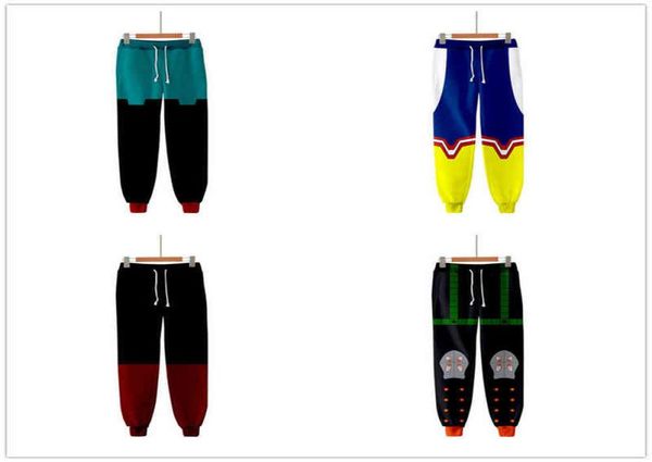 

3d boku no hero academia sports pants menwomen roleplaying my hero academia casual sweatpants velvet thicken hip hop trousers g15092217, Black