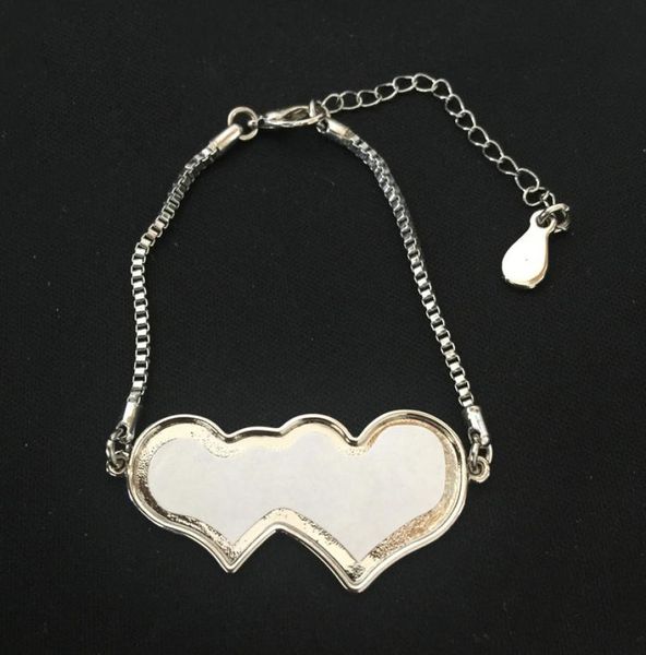 

heart blank bracelets jewelry for sublimation chain for heat transfer fashion bracelet diy consumables supplies small wholes2069313, Black