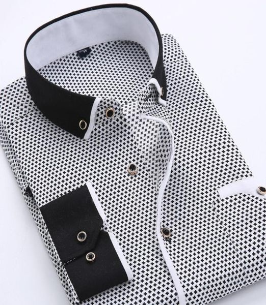 

fashion men shirts long sleeve mens dress shirts cotton white black shirt men shirt plus size slim fit homme4455407