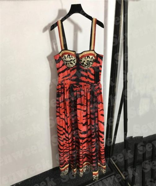 

tiger pattern womens sling dresses for party wedding fashion sleeveless lady vest dress summer skirts clothes9374617, Black;gray