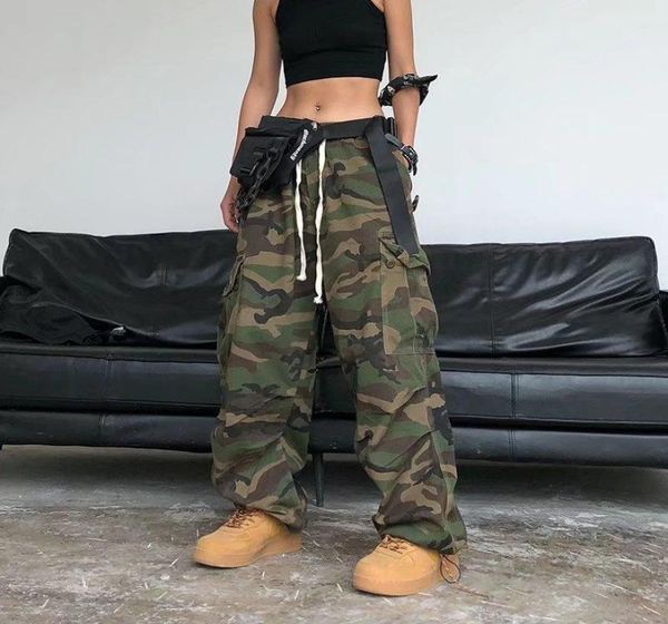 

men039s pants street retro hiphop camouflage wideleg overalls loose big pocket casual men39s tide brand pantsmen039s6904835, Black