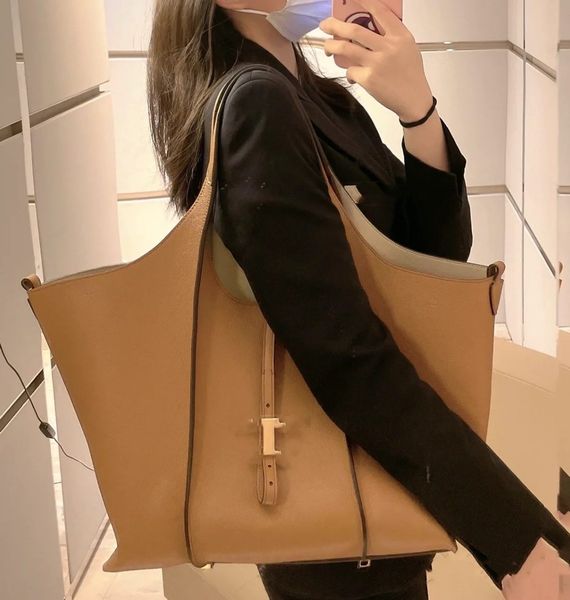 

large tote bag cowhide women handbag luxury metal buckle women shopping bag designer shoulder bags