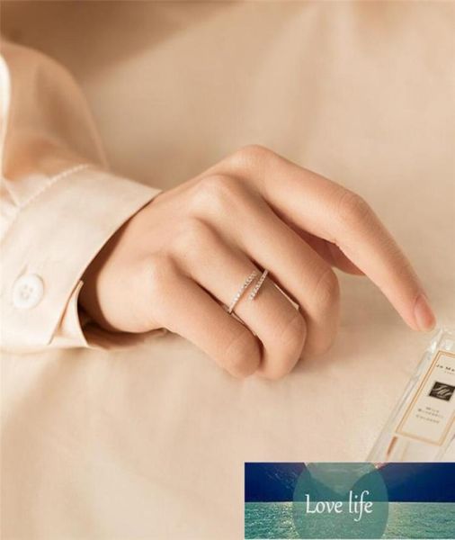 

female resizable sole memory rhinestone shiny cool zircon 925 sterling silver opening rings sri5584702013