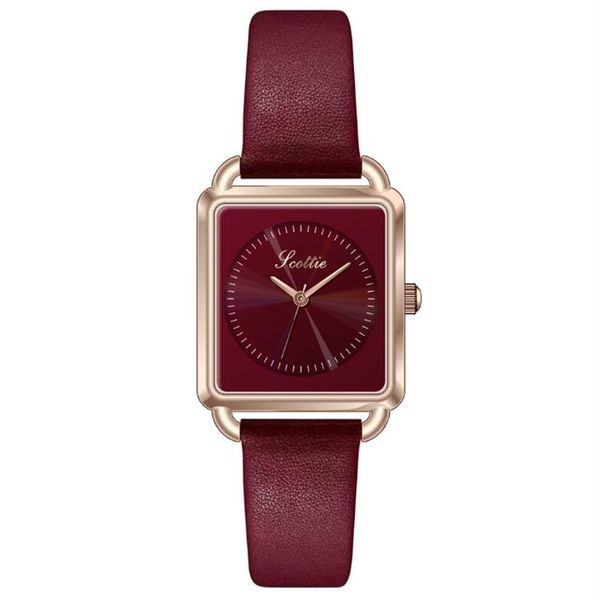

scottie brand 24 26mm rectangle dial grace girls watch quartz womens watches multicolor choice delicate luxury goddess wristwatche253t, Slivery;brown