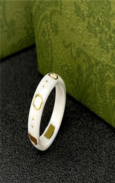 

designer mens rings ceramic band g letter rings black white for women men jewelry gold ring5230990, Silver