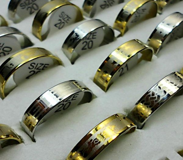 

fashion new gold silver stainless steel rings for women men jewelry whole packs lots lr114 5362657