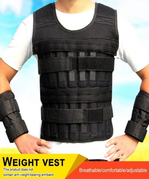 

15kg35kg loading weighted vest for boxing training workout fitness equipment adjustable waistcoat jacket sand clothing9271918