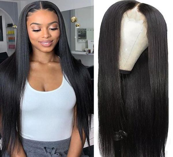 

transparent 4x4 lace closure human hair wig preplucked human hair wigs lace wig brazilian peruvian indian hair straight body wave2912003, Black;brown