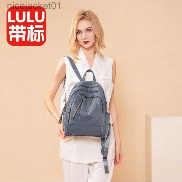 

2023 designer lulusslemens bag 2022 new oxford cloth backpack women's burglar proof backpack easy to wear bookbag lightweight large cap