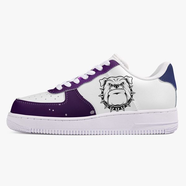 

customized shoes men's fashionable casual shoes diy women's shoes white sole, white purple shoe body, dog head pattern 5931