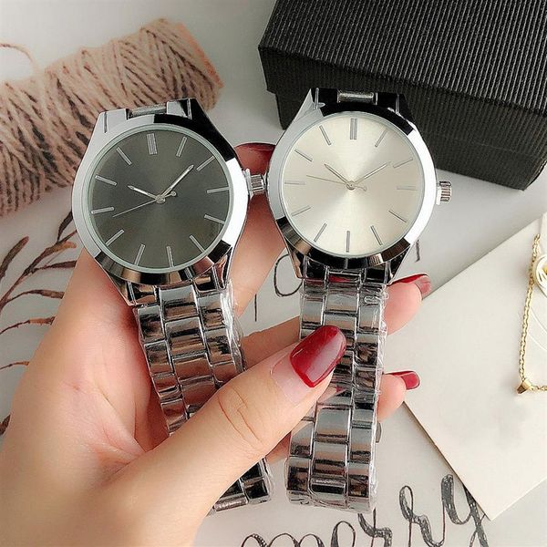 

brand watches women lady girl classic style metal steel band quartz wrist watch m136298e, Slivery;brown