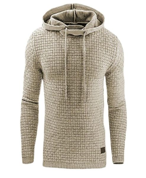 

male sweatshirt solid quilted jacquard fashion hoodie slim fit casual sweatshirt7710473, Black