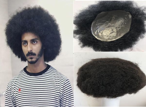 

afro toupee for men curly full pu mens toupee 8x10 black human hair afro curly men wig replacement systems thin skin hairpiece9544509