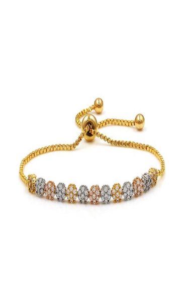 

new arrival cake cubic zirconia cz wedding bridal bolo bracelets for women flower adjustable size pulsera mujer4306711, Golden;silver