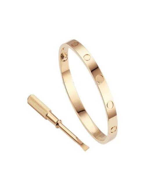 

love screw bracelet designer bracelets luxury jewelry women bangle classic 50 titanium steel alloy goldplated craft colors gold5429293, Black
