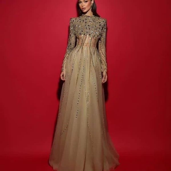 

2023 august aso ebi gold a-line prom dress beaded crystals evening formal party second reception birthday engagement gowns dresses robe de s, Black