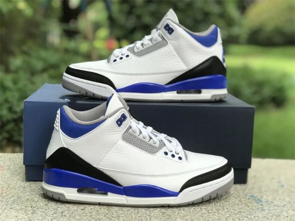 

jumpman 3 basketball shoes white blue black man/woman sport sneaker with original box fast delivery