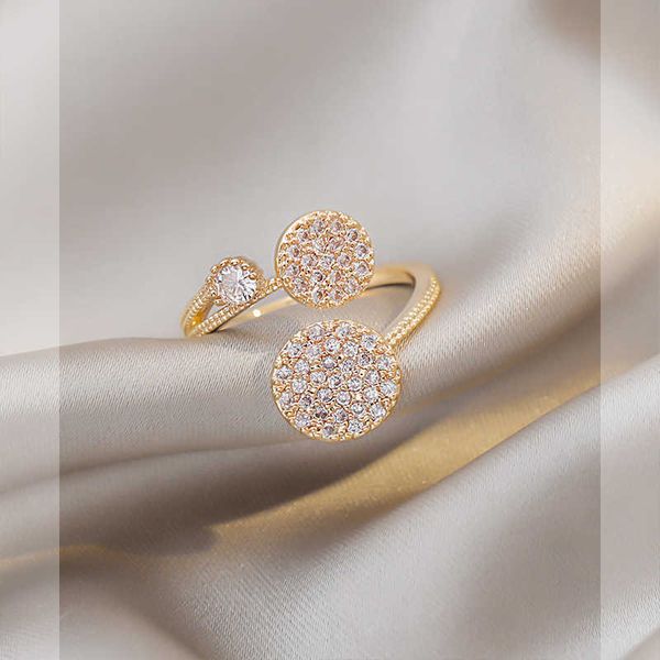 

band rings new exquisite geometric round ring women's fashion temperament simple versatile open ring r230822, Silver