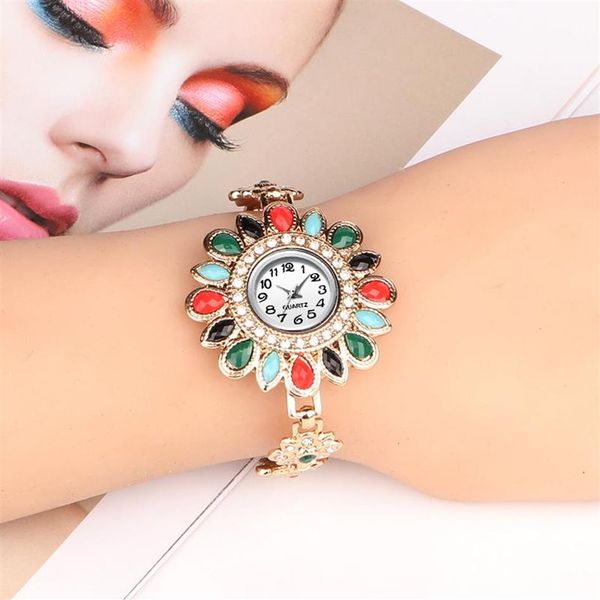 

gold watch women watches ladies crystal women's bracelet female clock relogio feminino montre femme wristwatches246a, Slivery;brown