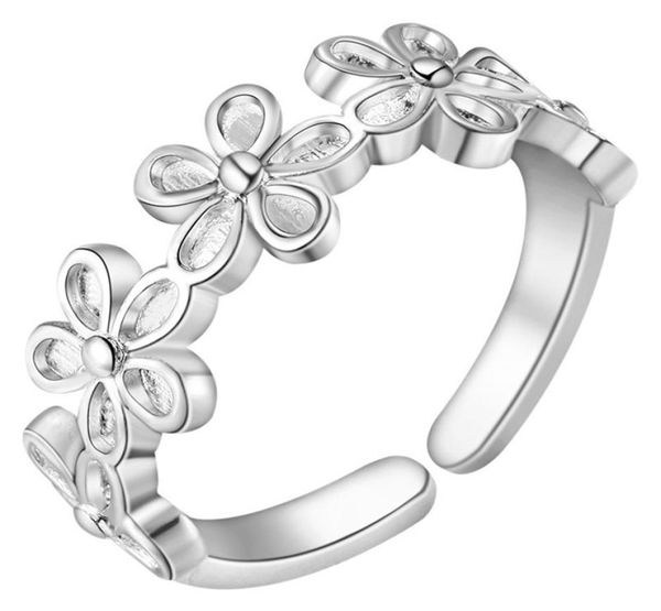 

fashion cute women lady flower cute nice jewelry ring silver color rings elegant retro style wedding party gift2342739