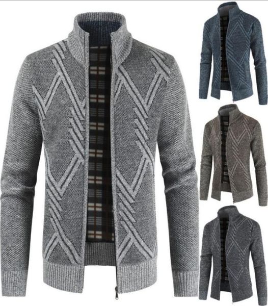 

autumn winter men039s sweater coat men zipper knitted thick coat casual long sleeve knitwear jacket male wool sweater jackets4578779, White;black