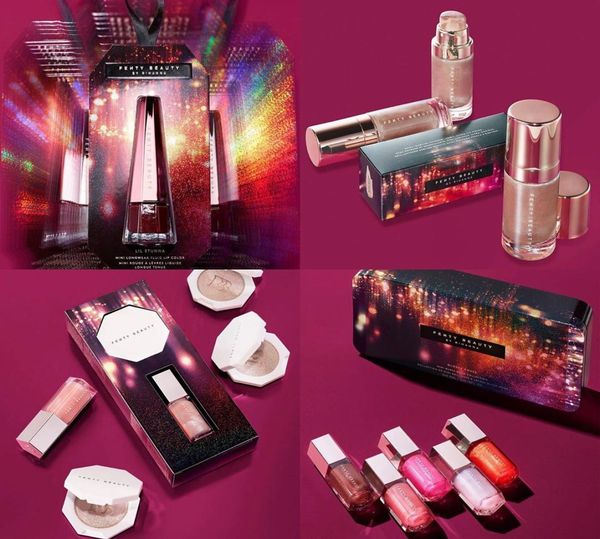 

5 mini shades christmas gift makeup kit limited edition holiday collection glossbomb shimmer lipstick highlighter powder2818743