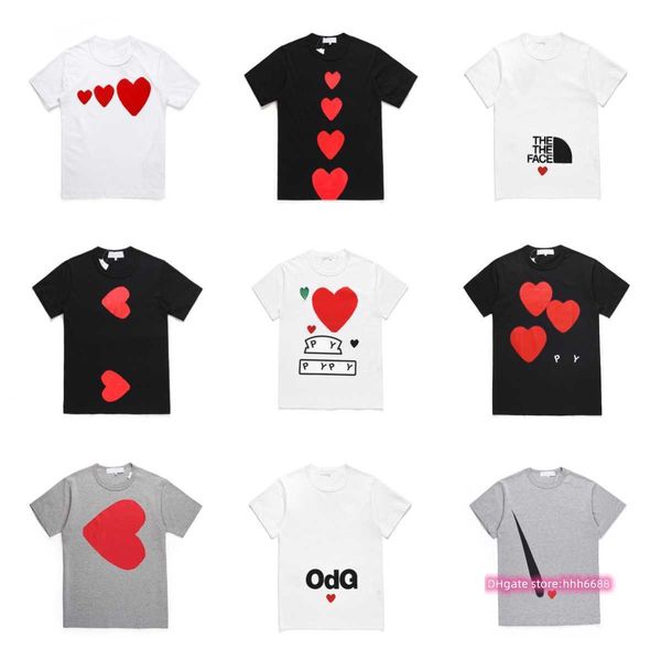 

men's t-shirts famous designer red love hear tees mens womens fashion play couple casual short sleeve summer t-shirts streetwear hip-ho, White;black