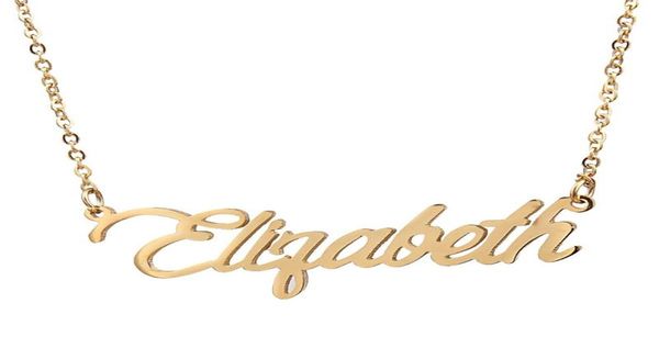 

pendant necklaces elizabeth name necklace personalised stainless steel women choker 18k gold plated alphabet letter jewelry friend1693409, Silver