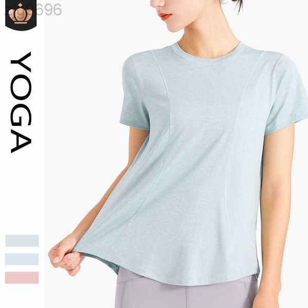 

desginer al yoga t shirt t-shirt new back mesh breathable sports blouse loose cool quick dry running fitness short sleeve, White