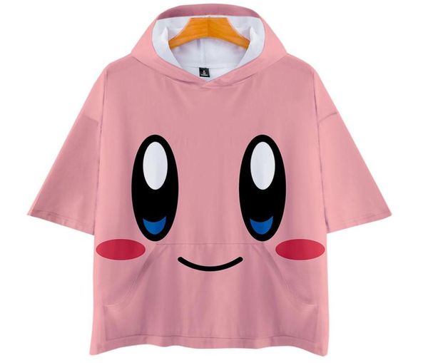 

kawaii anime game kirby 3d print hooded t shirt boys and girls harajuku short sleeve funny tshirt cosplay tshirt tee cute 2694580020, White;black