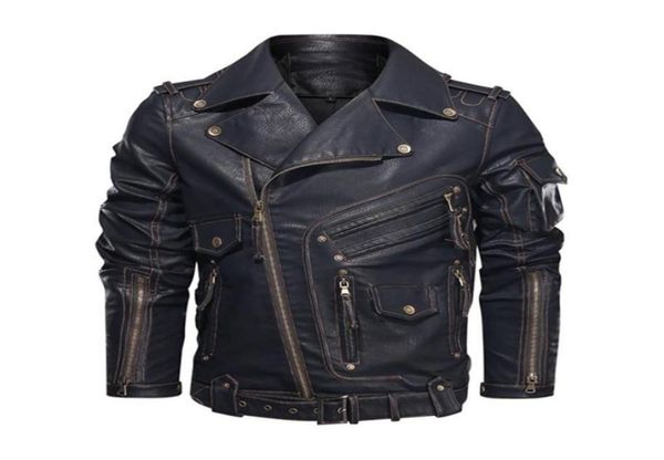

mens leather biker jacket man fashion motorcycle pu outerwear race coats cool zipper pockets size 5xl men039s jackets9807917, Black;brown