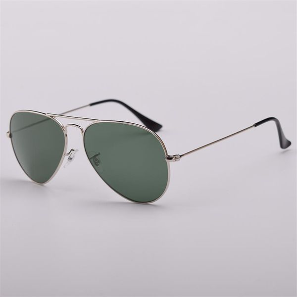 

pilot sunglasses for men women fashion real glass lenses sun glasses female male with box gafas de sol hombre2445, White;black