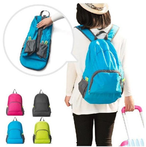 

outdoor travel portable bags folding waterproof backpack sport bag riding storage backpack camping rucksack 5 colors ljjz5229267007
