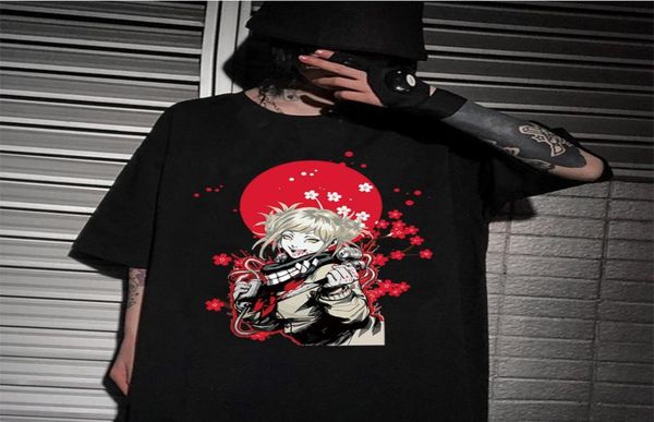 

men039s tshirts harajuku t shirt men women my hero academia anime tshirt himiko toga graphic tee5910084, White;black