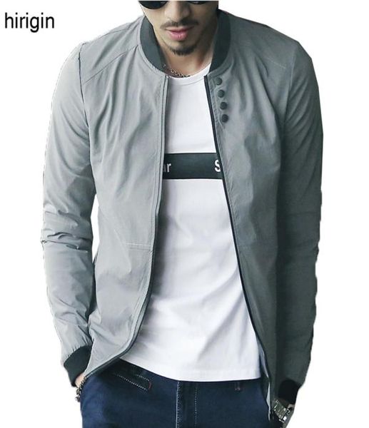 

2017 spring autumn casual solid fashion slim bomber jacket men overcoat baseball jackets mens jacket plus size 3xl new3005540, Black;brown