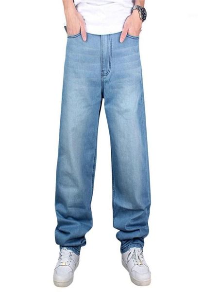 

men039s jeans whole2021 men hip hop skateboard baggy denim hit pants fashion casual loose rap street wear 304218620899, Blue