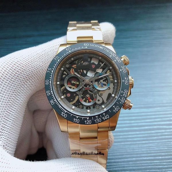 

new style automatic 2836 movement stealth black hollow dial xiabisour men watch 18k gold band male watch 246u, Slivery;brown
