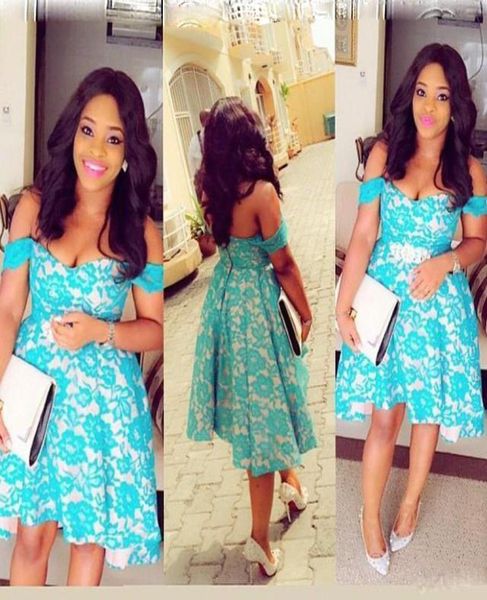 

south africa short party dresses prom gowns offshoulder blue lace ruched aline vestidos de festa hilo satin chic cocktail dress8945488, Black