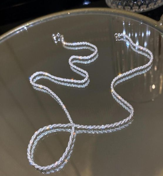 

925 silver sparkly clavicle chain necklace women bling bling necklaces gift for love girlfriend fashion jewelry5790476