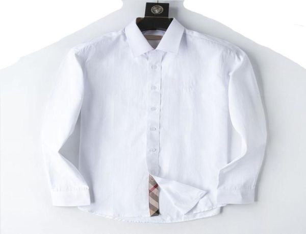 

luxurys designers mens dress shirt man bberry wear fashion society black men solid color business casual mens long sleeve m3xl055449473, White;black