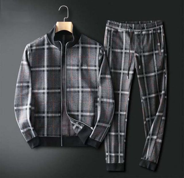 

mens casual tracksuit fashion letter pattern sweatsuit men039s suits classic outfits men two pieces pants spring jacket mxxxl2947036, Gray