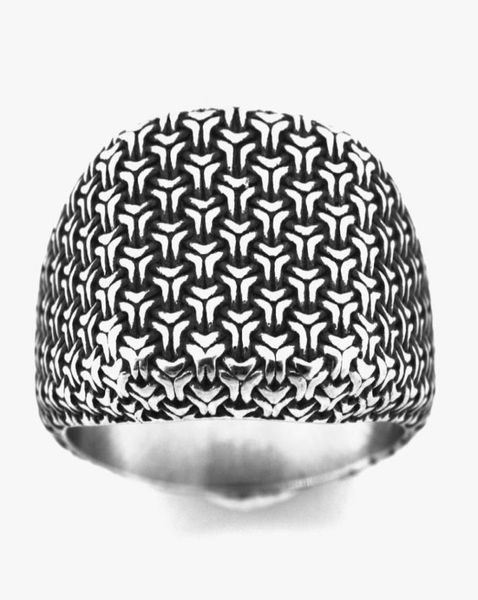 

fanssteel stainless steel jewelry punk vintage mat pattern ring gift for brothers fsr20w0738486998022827, Silver