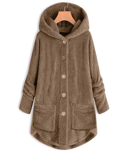 

coats and jackets women winter fur coat plus size long sleeve warm female oversize hooded jacket women039s7283188, Black;brown