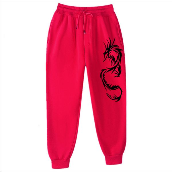

men's pants men women streetwear pants harajuku gothic vintage black harm pant dragon print high waist casual loose long trousers femal