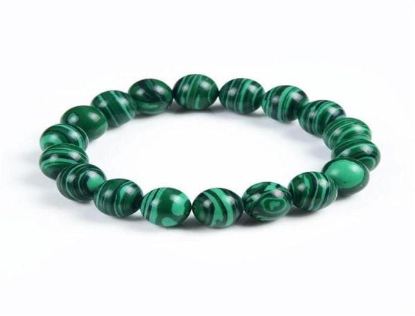 

higth quality round green elastic bracelet fashion malachite beaded bracelets bangle handmade natural crystal jewelry beaded stran4524146, Black