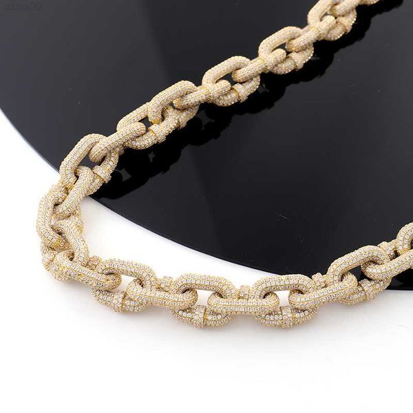 

hip hop jewelry 12mm 20 inch def vvs moissanite diamond 925 sterling silver bubble cuban link chain bracelet necklace for men