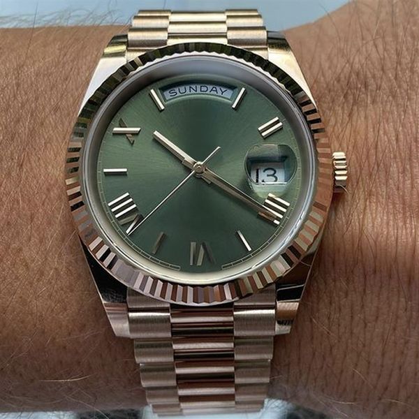 

luxury men watch 40mm watches mens 316l stainless steel watchs strap 2813 automatic mechanical wristwatches gift for friend s252i, Slivery;brown