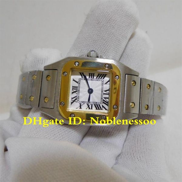 

in original box lady w20012c4 yellow gold watch quartz roman numerals stainless steel bracelet women watches wristwatch ladies wom306k, Slivery;brown