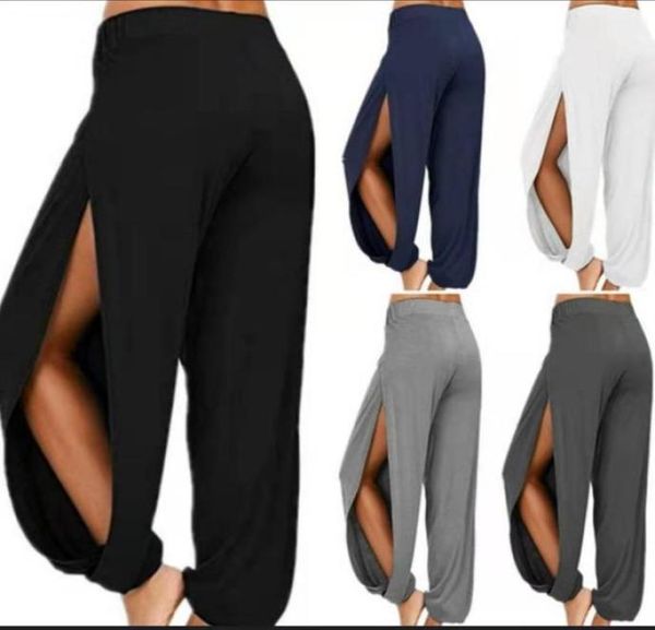 

women039s high split hippie harlan yoga pants012345672403679, Black;white